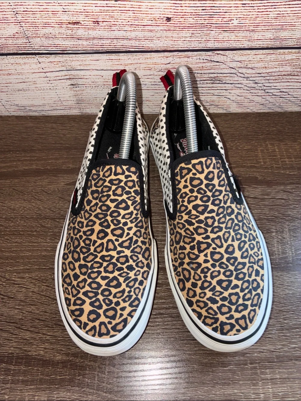 Y2K Punkrose (sketchers) Leopard Print Slip-On Sneakers in Tan and White7.5